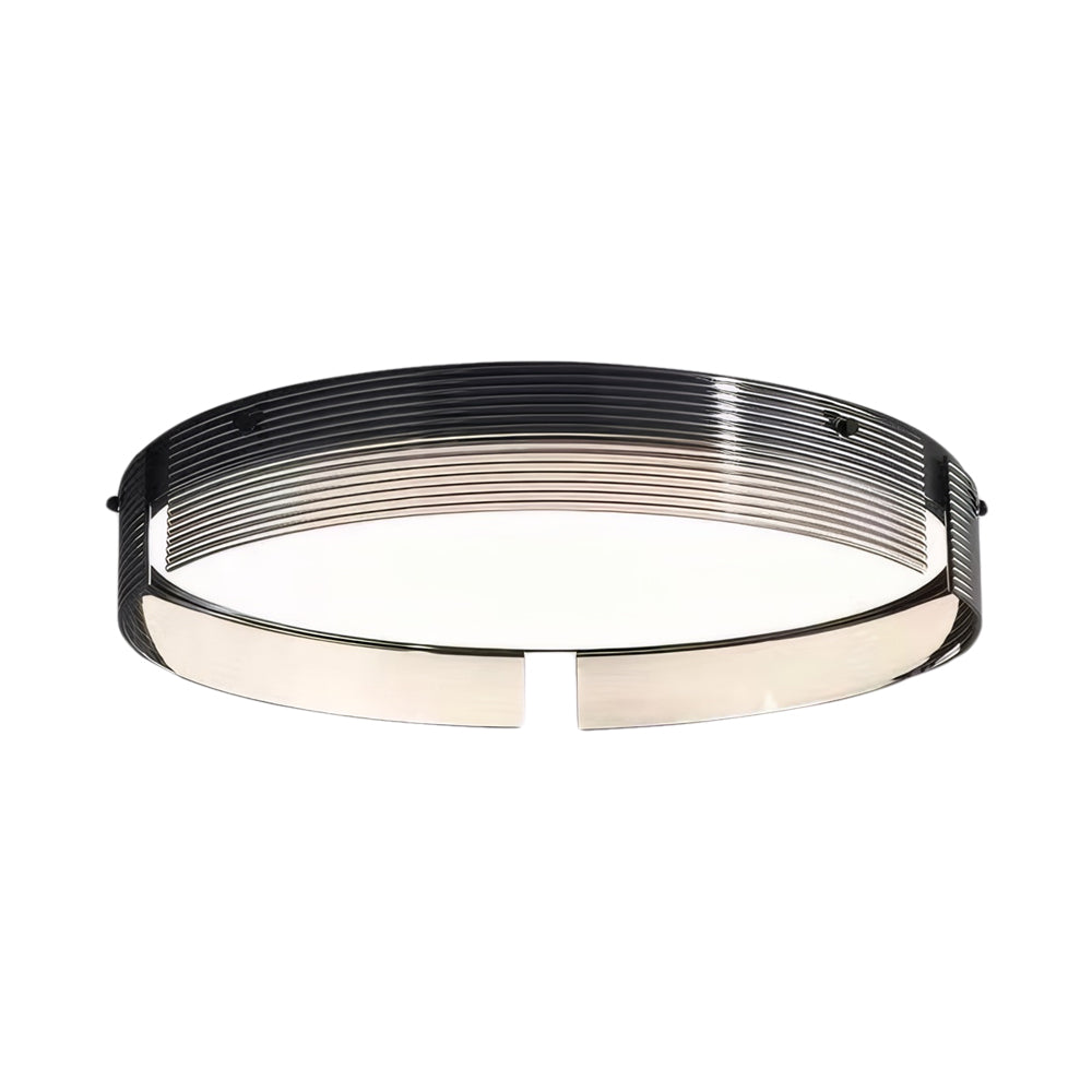 16 5 20 5 In Round Black Stripe Glass Led Flush Mount Light