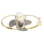 2 Rings Simple Luxury 3 Step Dimming Modern Bedroom Ceiling Fan And Light