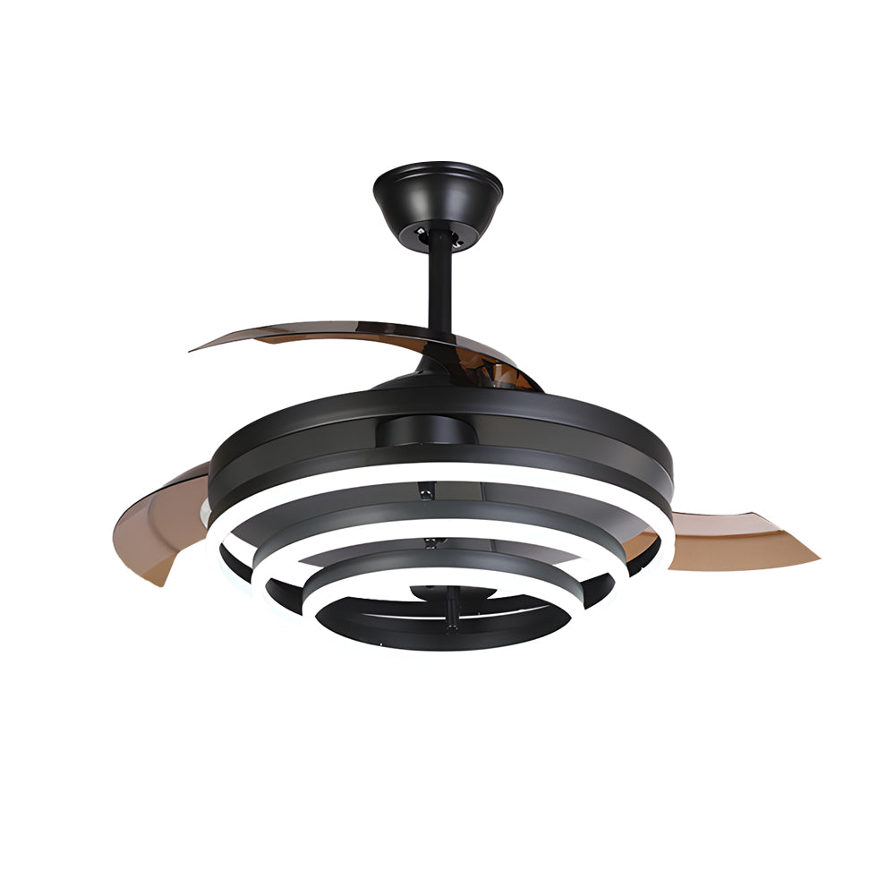 Modern 41 Retractable Ceiling Fan With Led Lights And Remote Control