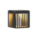 Black Square Pier Mount Outdoor Post Light Garden Wired Solar Pillar Light