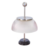 Ribbed Glass Bowl And Metal Italian Accent Table Lamps