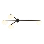 White Glass Bubble Black Semi Flush Ceiling Light