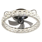 23 6 In Crystal Led Lighting Semi Enclosed Low Profile Ceiling Fan