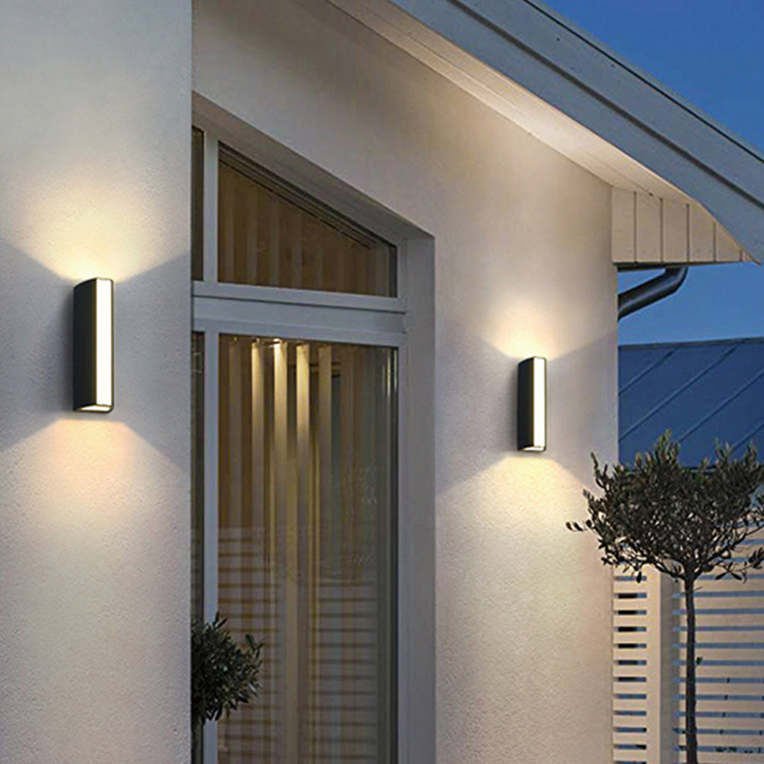 Modern Black Outdoor Wall Sconce with Integrated LED Lighting