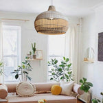 Natural Wicker Island Hanging Light