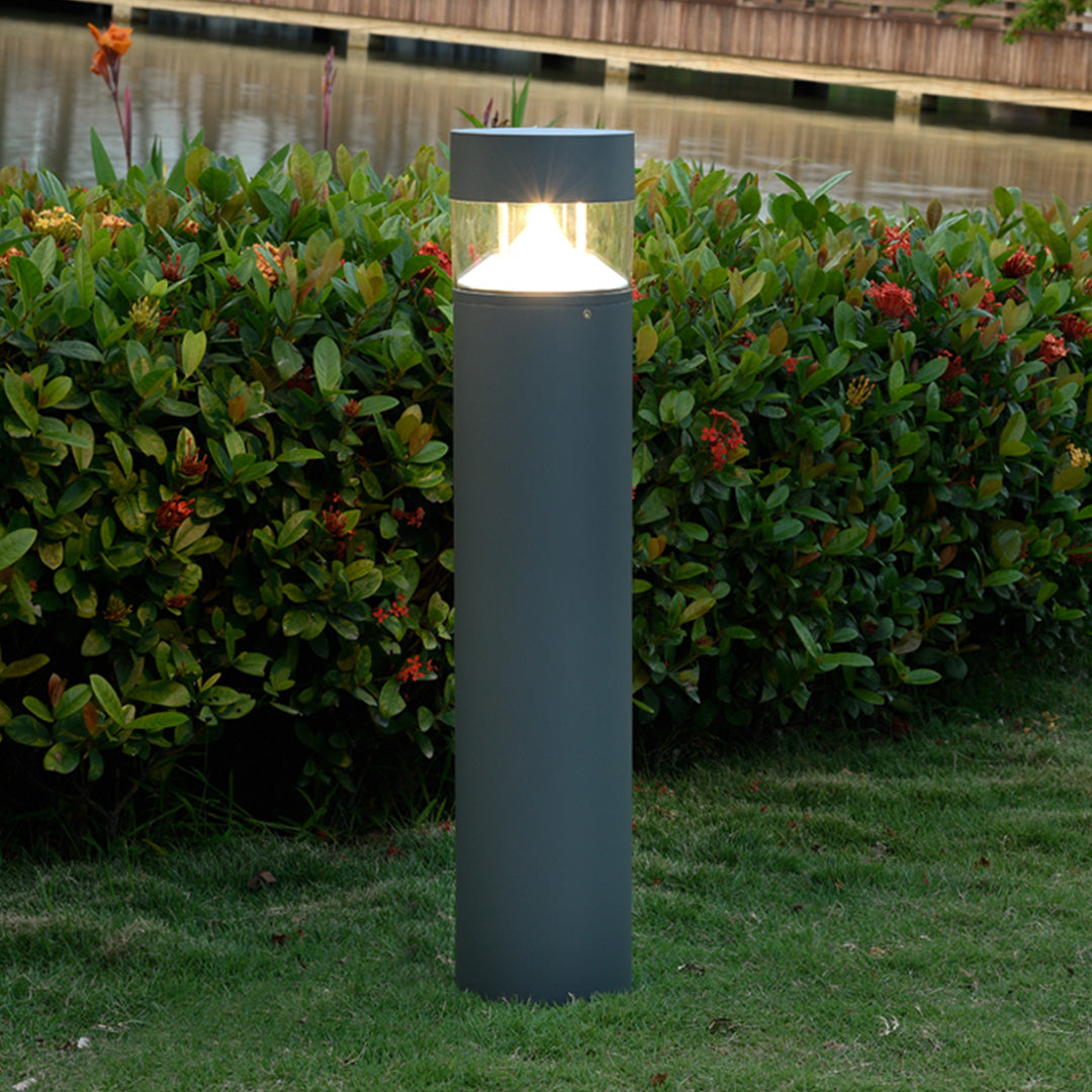 Modern LED Bollard Pathway Light – Black Aluminum Garden Pole