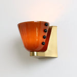 Velora Sculptural Wall Sconce in Matte Gold with Glass Shade