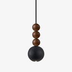 Orbio Sphere Pendant Light — Walnut & Black Travertine Ceiling Lamp