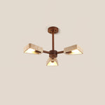 Elementa Travertine Chandelier — Modern Wood & Stone Pendant Light