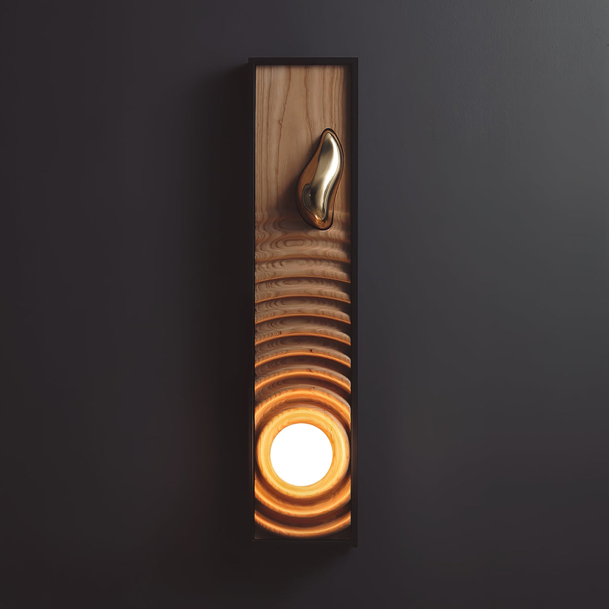 Solano Ripple Wall Sconce – Modern Wood & Brass LED Wall Light
