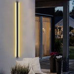 Linear LED Outdoor Wall Light in Matte Black, Waterproof Architectural Exterior Fixture