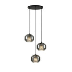 Hand-Carved Alabaster Cylinder Pendant Light in Glass Shell