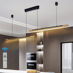 Modern Dual-Head Linear LED Pendant Light in Gold and Black