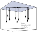 Line Form Pendant Light – Minimalist Geometric LED Chandelier