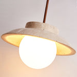 Luneva Pendant Light in Yellow Travertine | Modern Designer Hanging Lamp