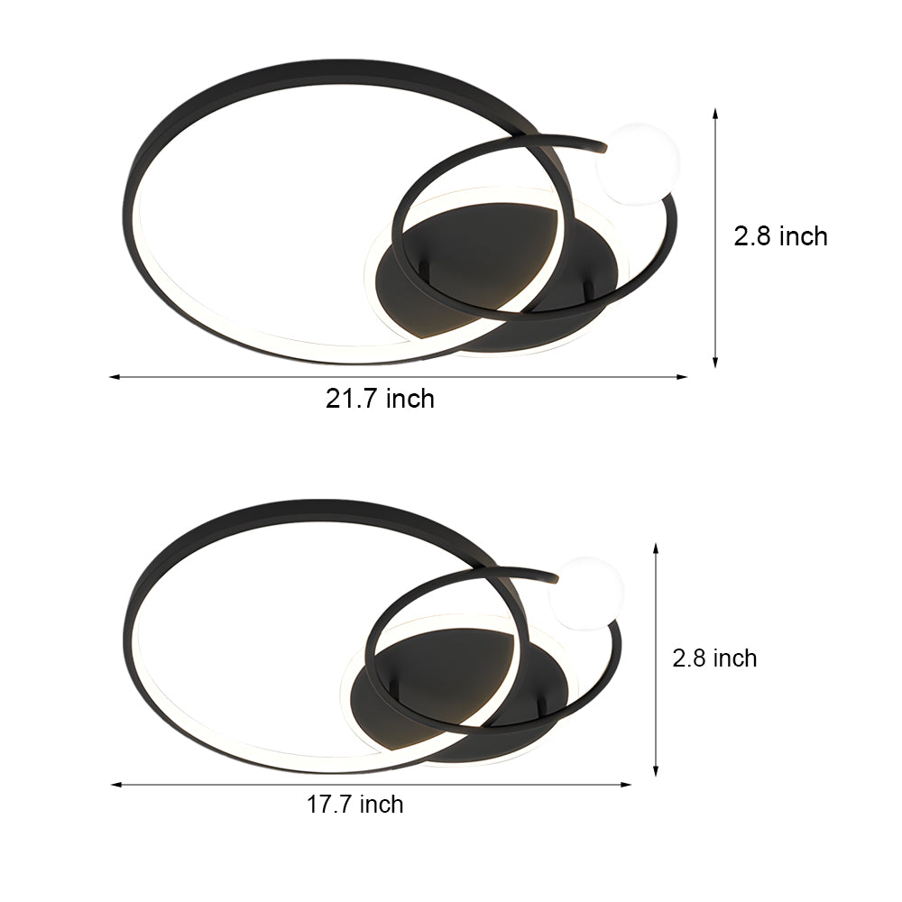 Multi Circle Led Flush Ceiling Light Gold Balck White 1