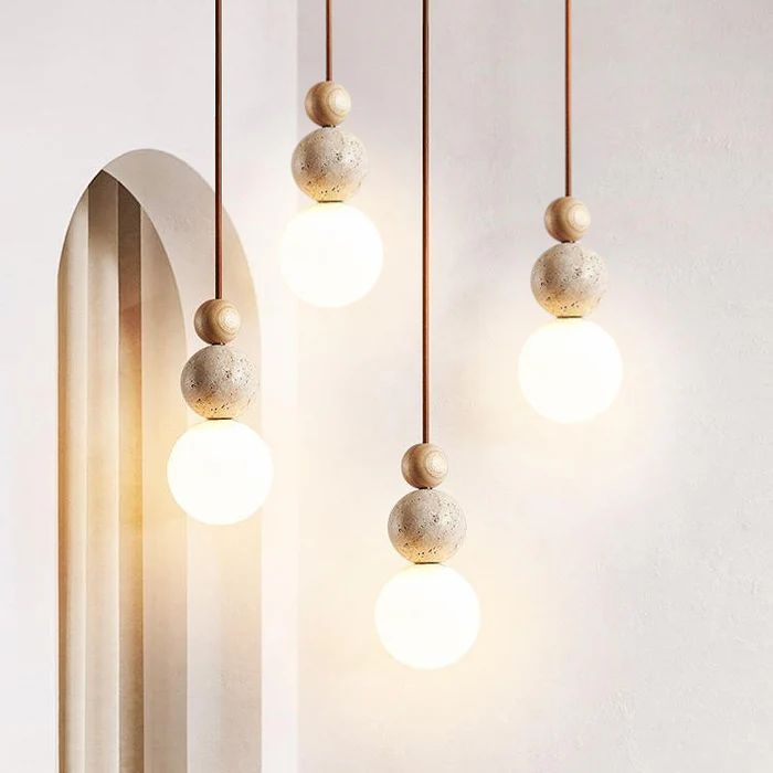 Modern Simple Travertine Pendant Lamp