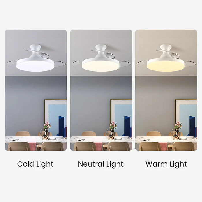 Sleek Flush Mount Ceiling Fan With Led Light