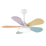 Macaron Colorful Round Ceiling Fan With Led Light