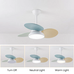 Macaron Colorful Round Ceiling Fan With Led Light