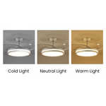 White Metal Remote Control Ceiling Fan With Light