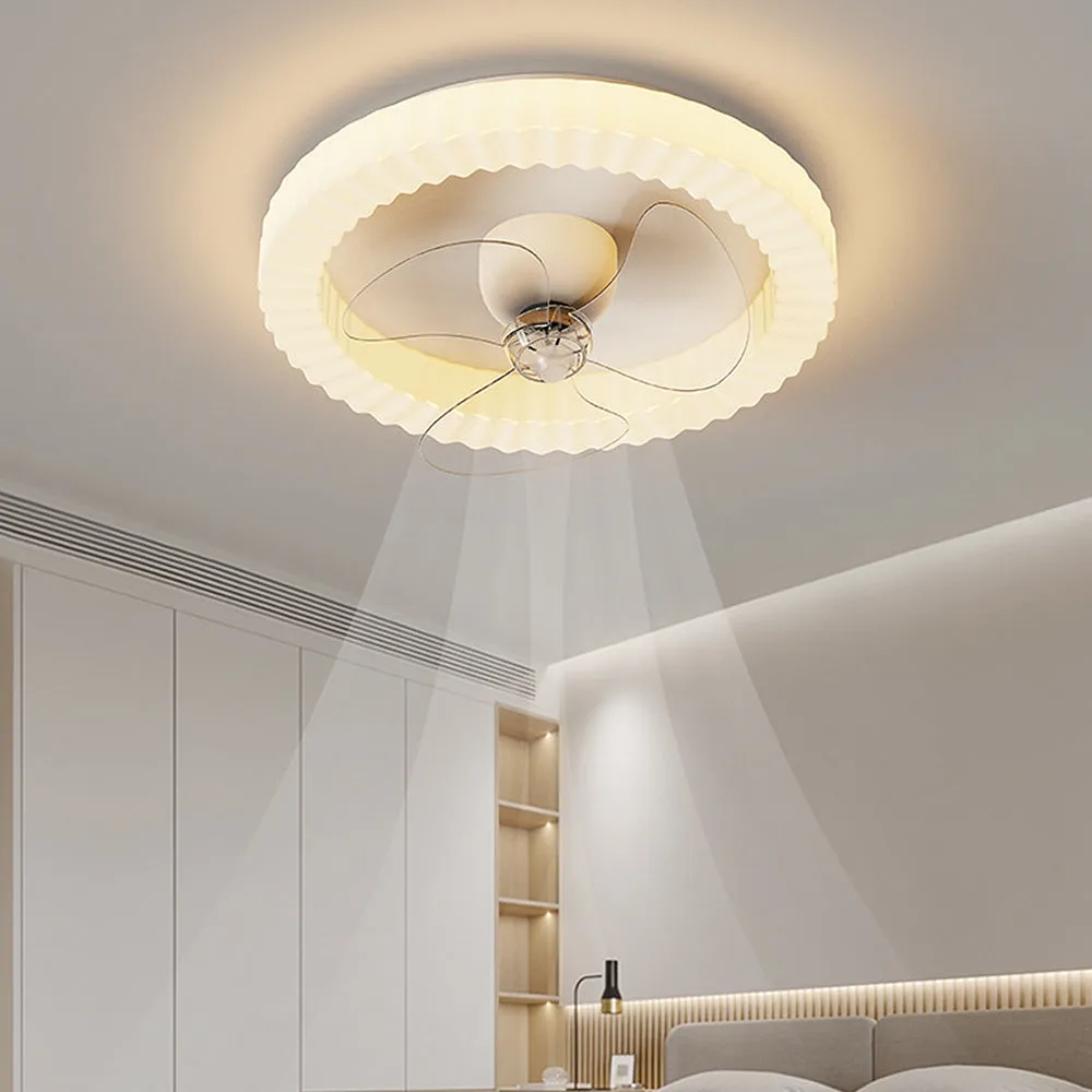 White Round Design Ceiling Fan With Led Lights
