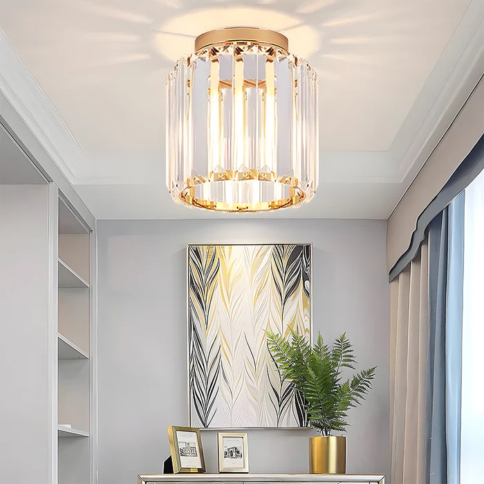 Crystal Glass Nordic Simple New Modern Led Chandelier Lights Living Loft Study Room Aisle Corridor Flats Lamps Indoor Lighting