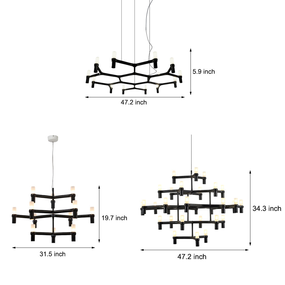 Creative Metal Special Shaped Geometric Led Designer Nordic Chandelier