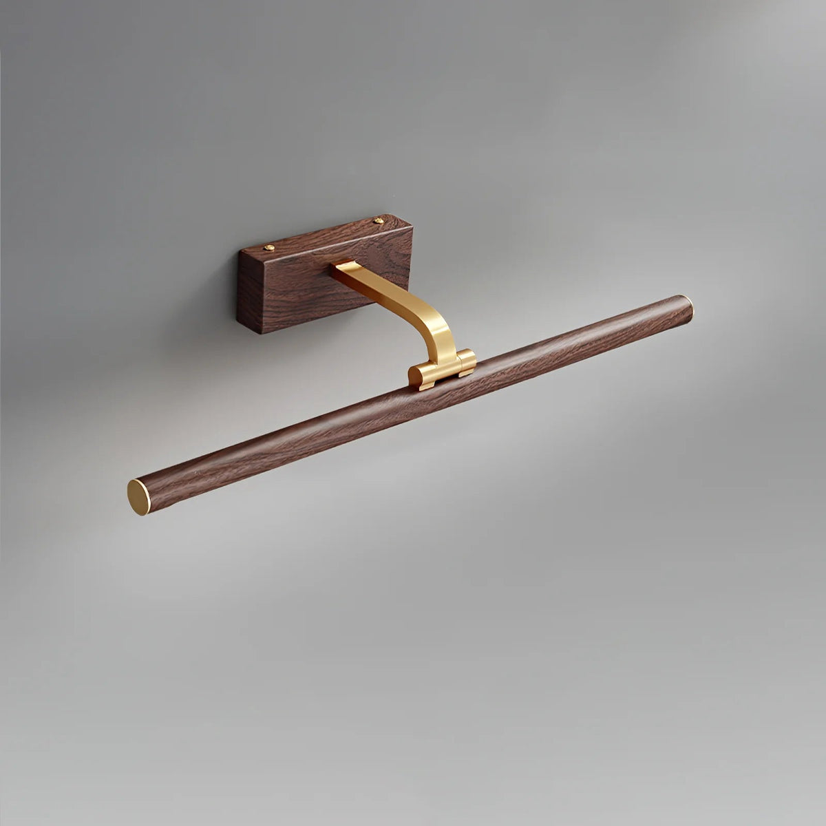 Luxe Brass Walnut Linear Wall Light