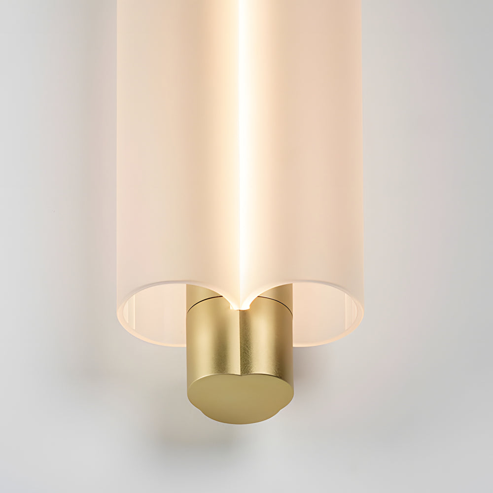 1 2 3 Heads Acrylic Cylinder Pendant Lights Modern Hanging Lamp In Gold Black