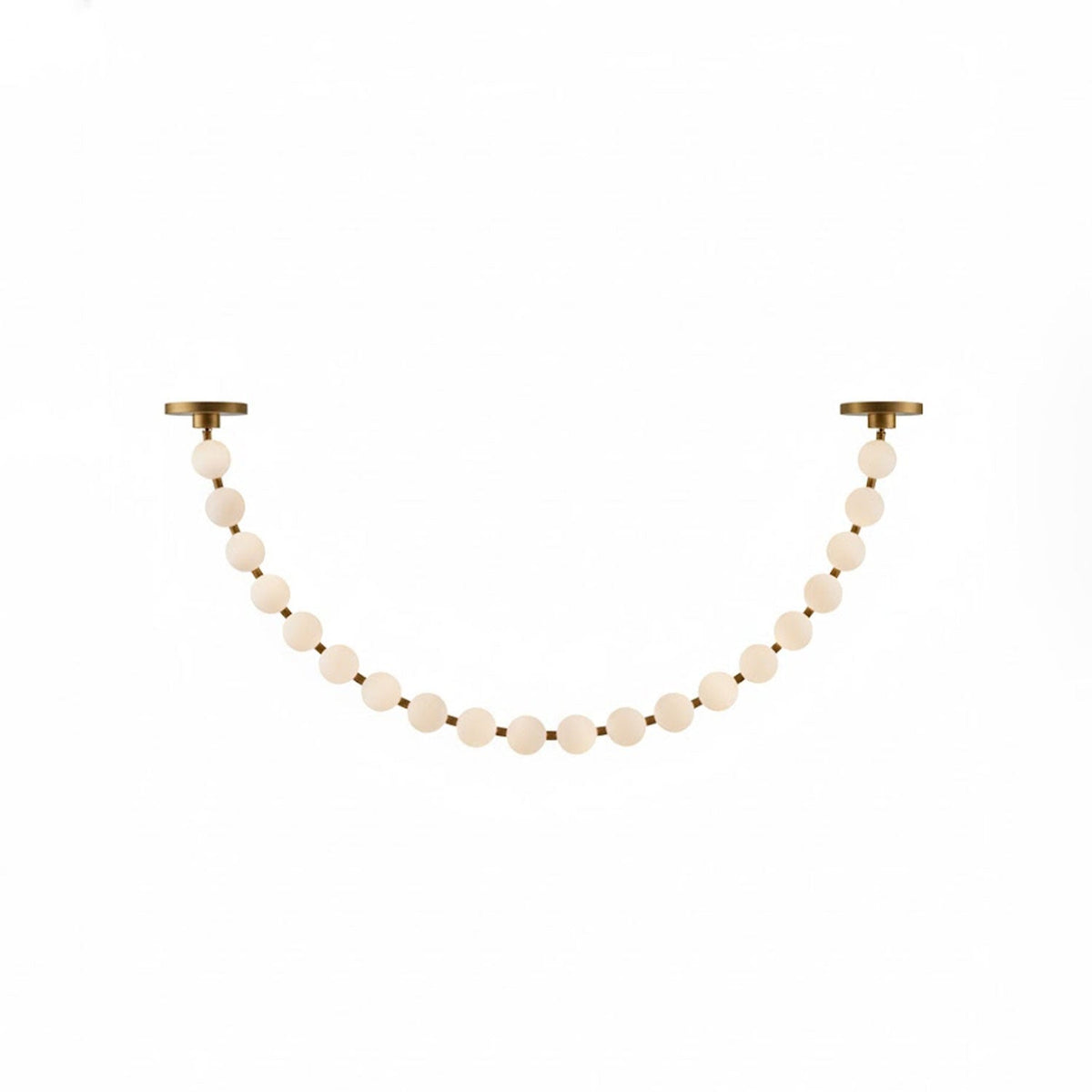Pearl Necklace Acrylic Ball Chandelier, Modern Gold LED Pendant Light