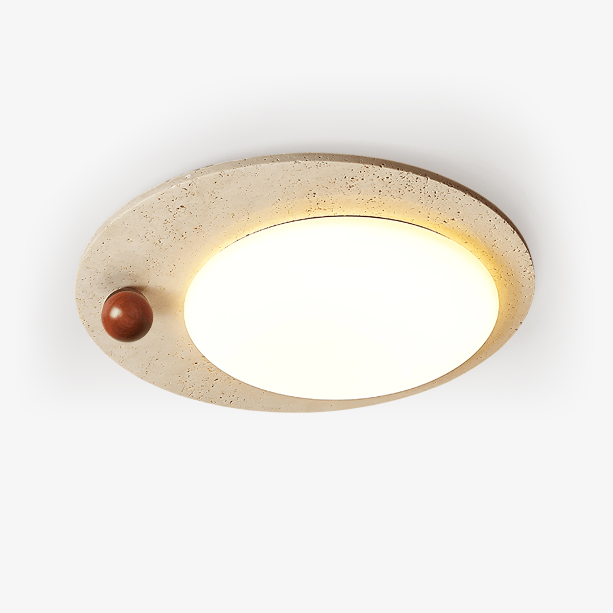 Luno Arte Travertine Ceiling Light – Modern Organic LED Flush Mount