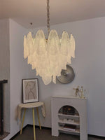 Murano Glass Teardrop Chandelier in Polished Metal for Modern Interiors