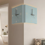 Square Metal Silent Backlit Led Corner Wall Clock Modern Wall Decor