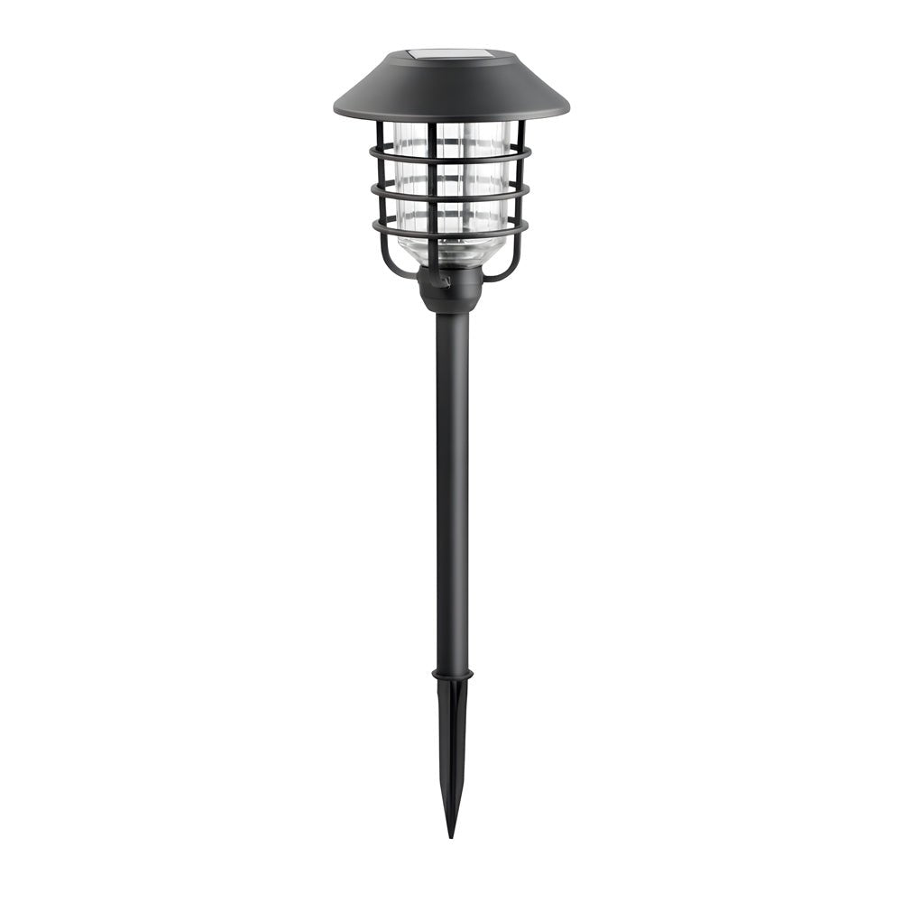 Solar Pathway Lights with Hat Top and Wire-Circled Lampshade