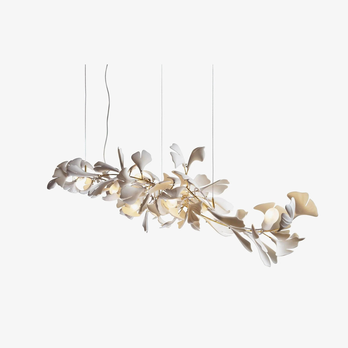 Golden Gingko Leaf Chandelier
