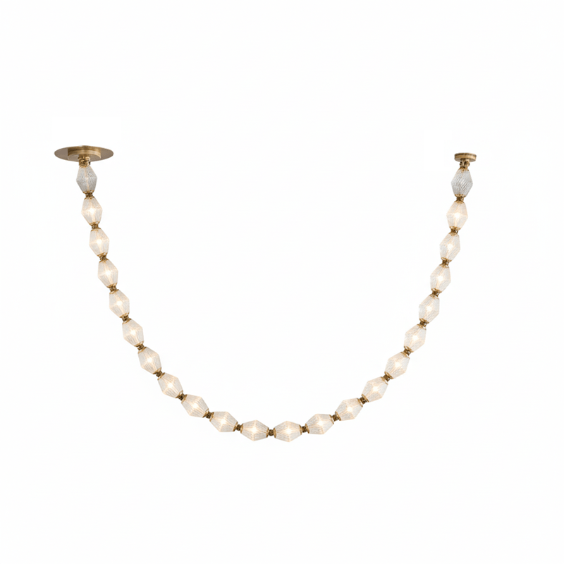 Riviere Glass Chain Chandelier – Modern Linear LED Pendant Light