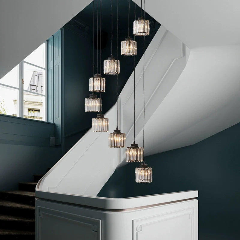 Vintage Crystal Staircase Chandelier
