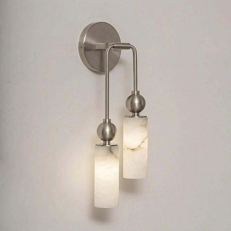 Harlin Alabaster Wall Sconce – Brass Modern Wall Light for Bedroom & Living Room