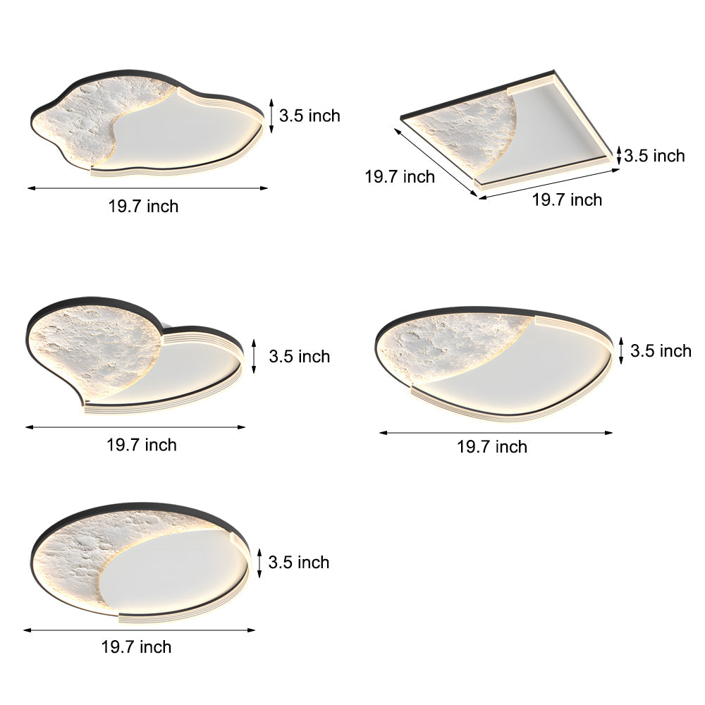 Geometric Simple Lunar Texture 3 Step Dimming Led Modern Ceiling Lamp