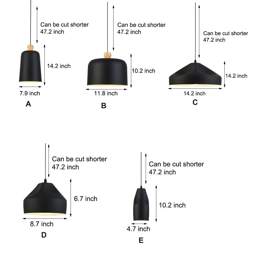 Pleat Box Led Pendant Light 1 Light Black White Aluminum Hanging Lamp