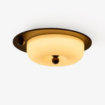 Eclipse Charm LED Ceiling Light in Walnut and Opal Glass