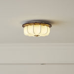 Elowen Flush Mount Ceiling Light with Etched Fabric Shade