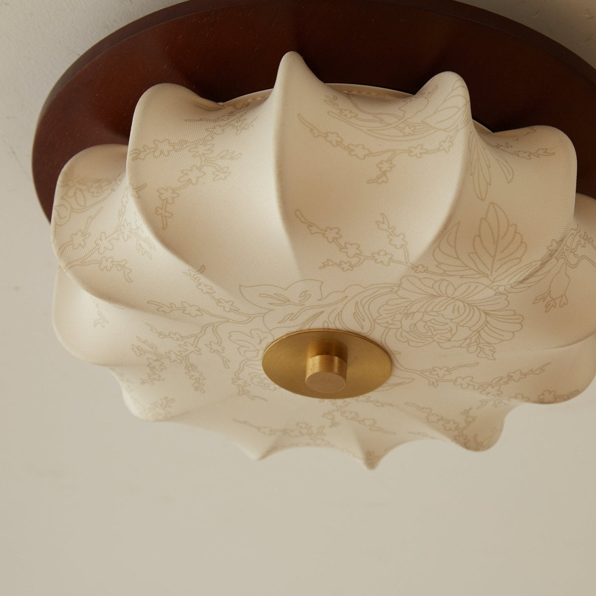Elowen Flush Mount Ceiling Light with Etched Fabric Shade