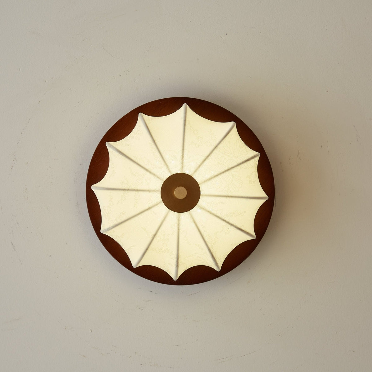 Elowen Flush Mount Ceiling Light with Etched Fabric Shade