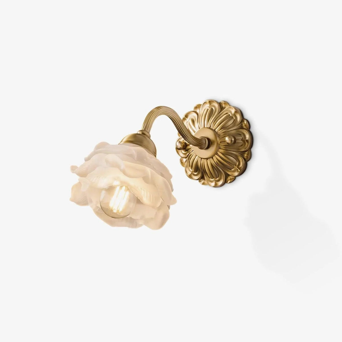 Rosette Brass Wall Lamp