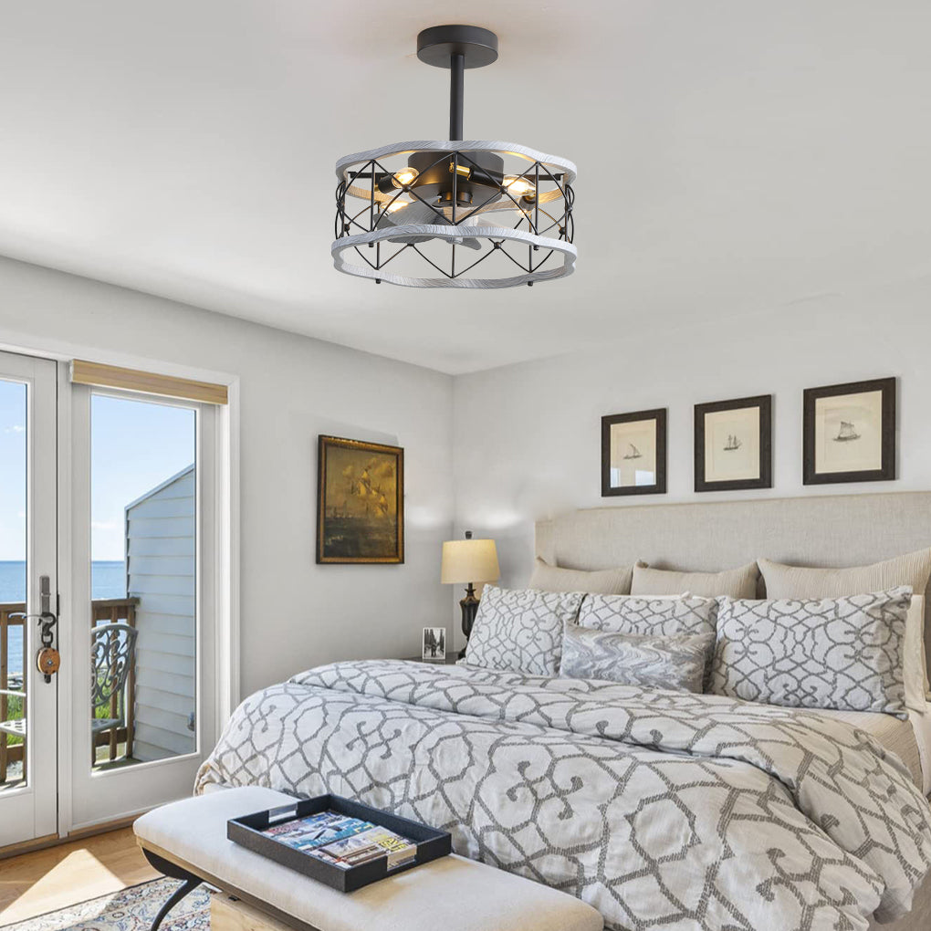 Retro Led Bladeless Ceiling Fans With Remote Ha084443
