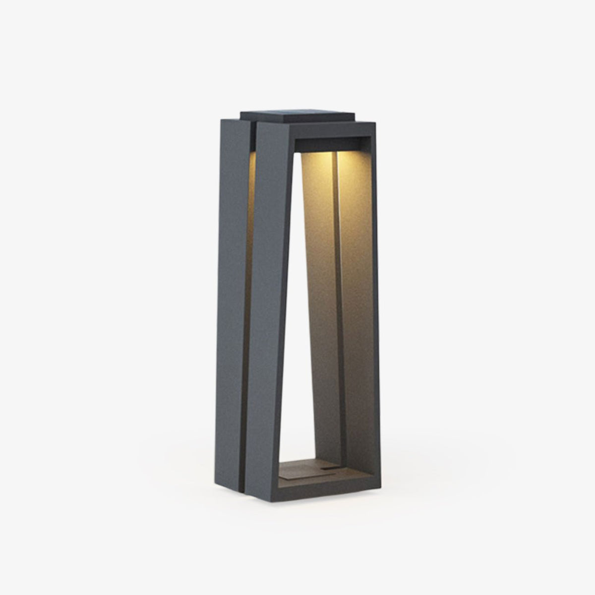 Elira Solar Bollard Light – Modern Outdoor Path Lighting in Matte Black