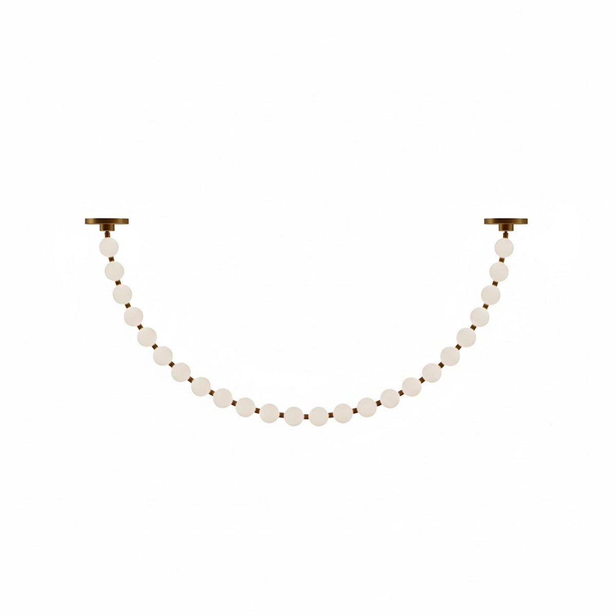 Pearl Necklace Acrylic Ball Chandelier, Modern Gold LED Pendant Light