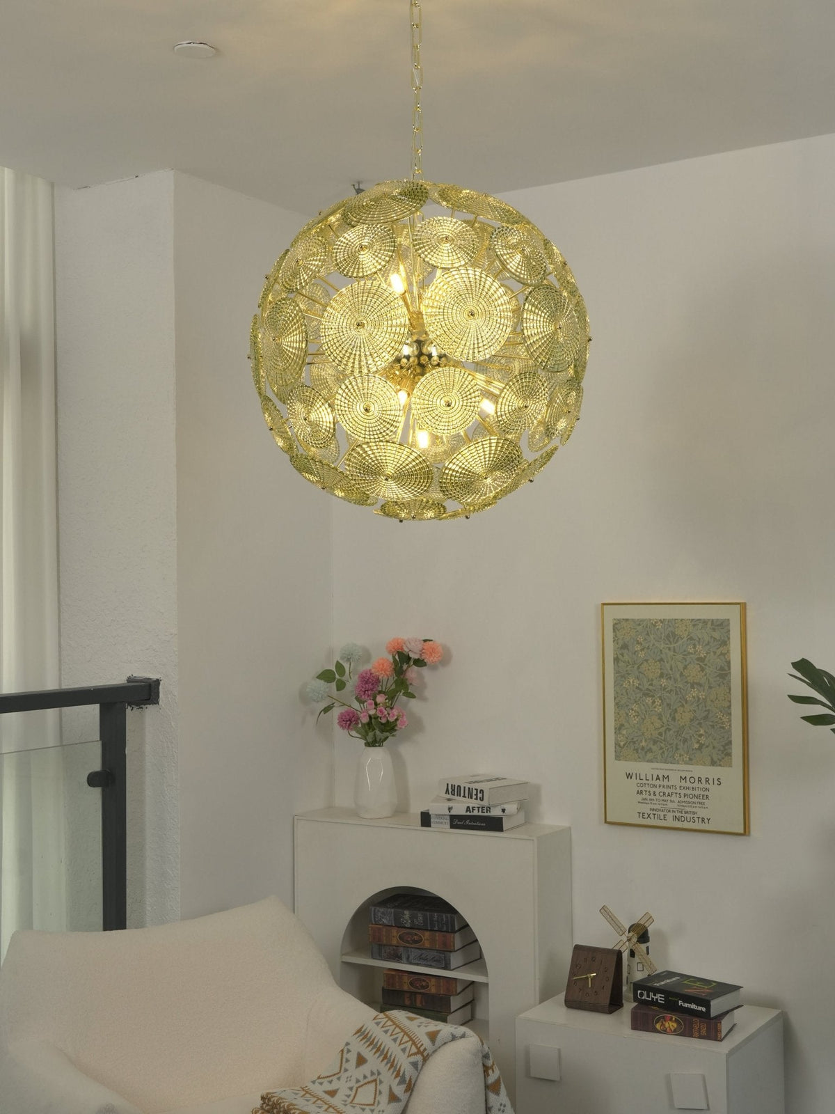Vicenza Sputnik Chandelier — Modern Glass & Gold Designer Ceiling Light